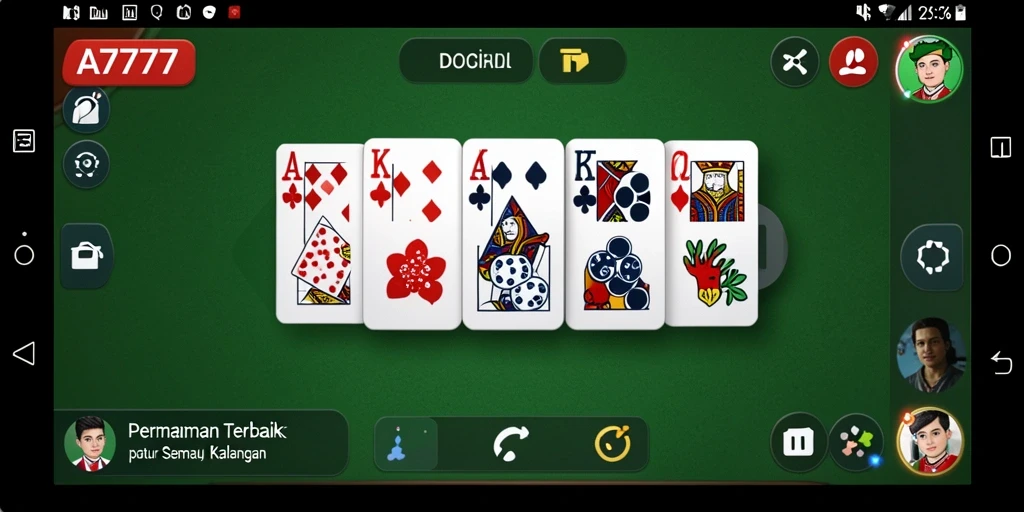 Tampilan gameplay menegangkan dalam permainan Domino A7777.