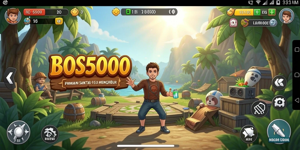 Tangkapan layar menampilkan gameplay seru dan penuh warna dari BOS5000.