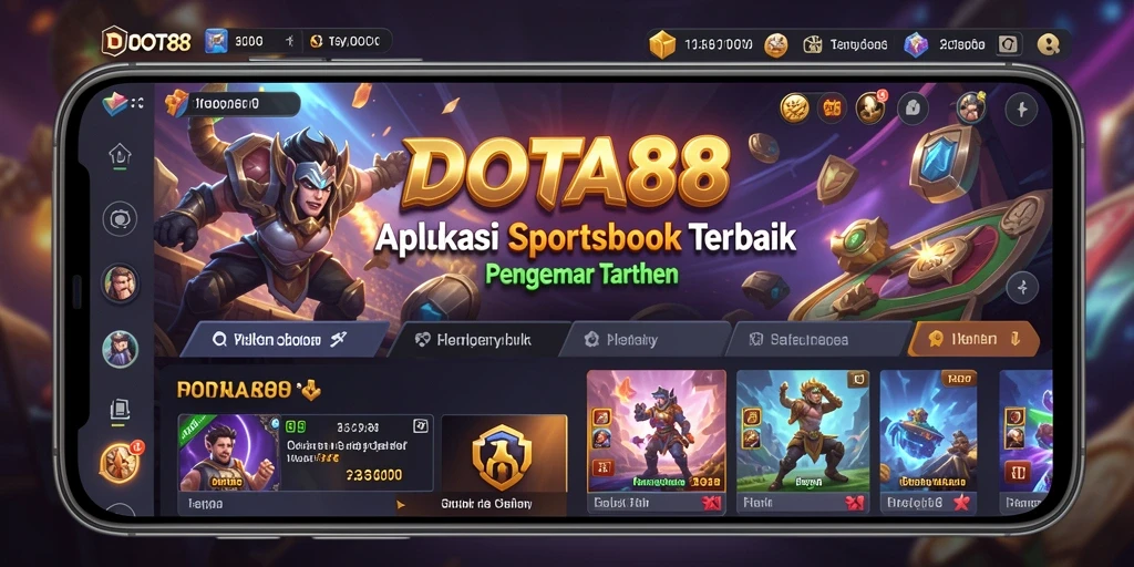 Screenshot utama DOTA88 menampilkan antarmuka taruhan olahraga yang interaktif.