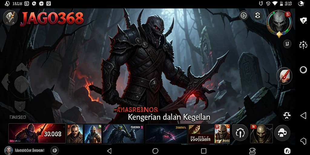 Menampilkan adegan bermain yang menegangkan dalam JAGO368.