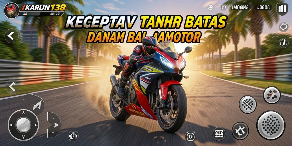 Tampilan menarik dari gameplay balapan motor di KARUN138.