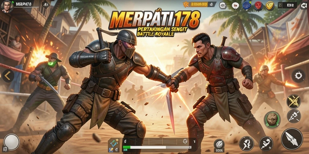 Tangkapan layar MERPATI178 memperlihatkan aksi pertarungan Battle Royale yang intens.