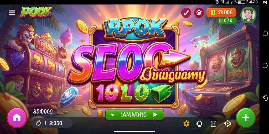 Tampilan gameplay RPOK yang seru dengan mesin slot beragam tema.