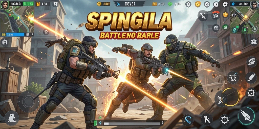 Tampilan gameplay menarik dalam arena Battle Royale SPINGILA.